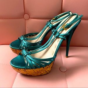 Mui Mui Teal Sandals - Size 38